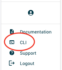 CLI modal menu screenshot